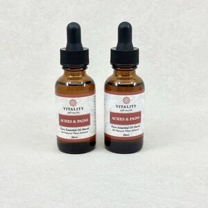 Vitality Extracts Aches & Pains 2 Pack 30ml Each Pure Essential Oil Blend NEW